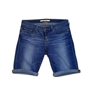 Big Star Womens Denim Mid-Length Jean Shorts Size 28 Blue Wash 99% Cotton & 1% S